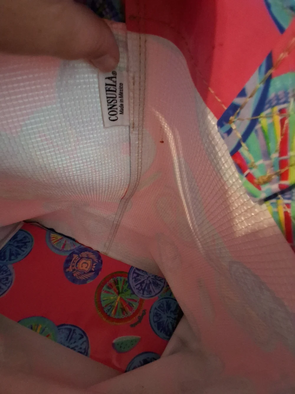 Consuela Pink Tote with Blue Citrus Motif